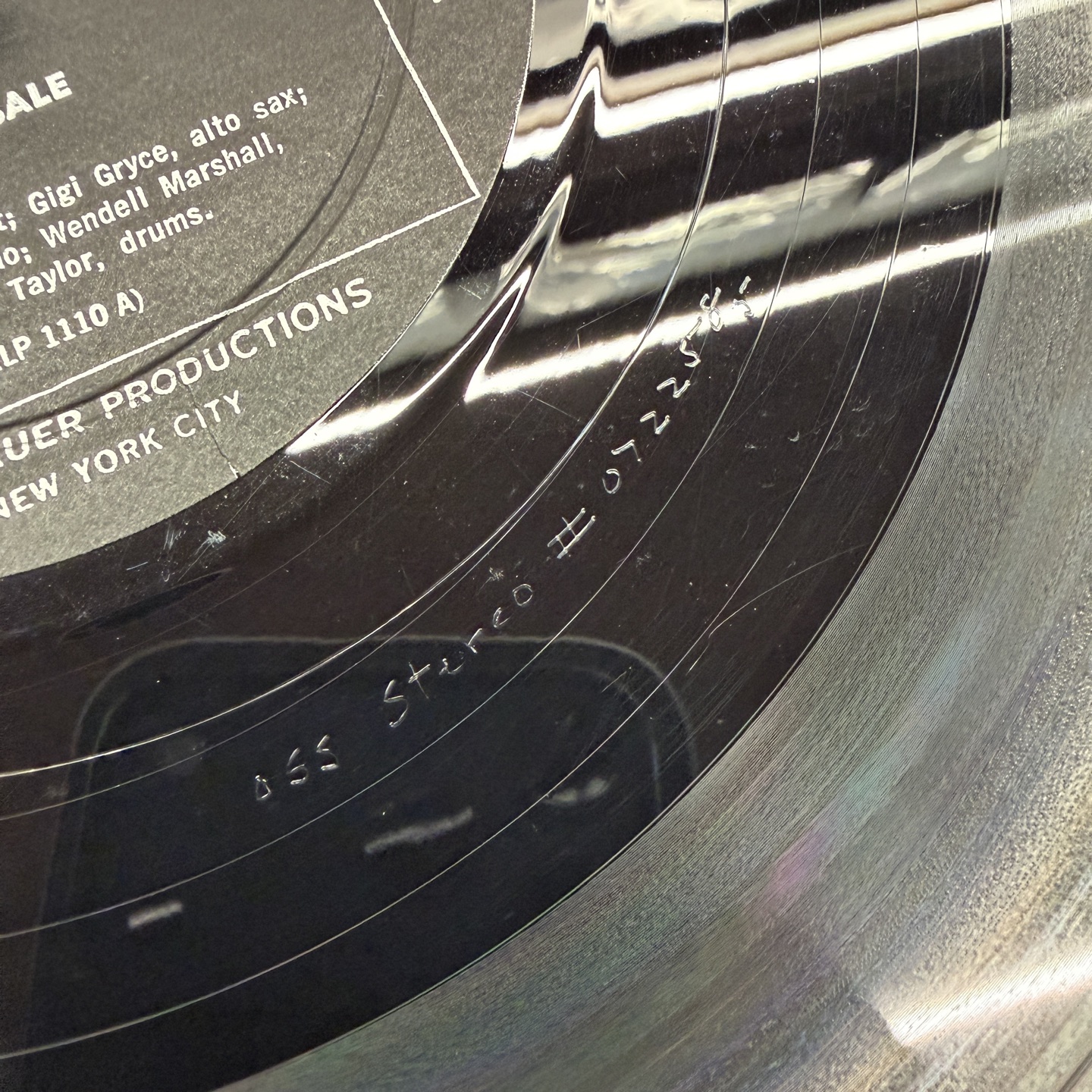 Riverside RLP 1110 런아웃에 손으로 새겨진 Stereo 에칭 클로즈업