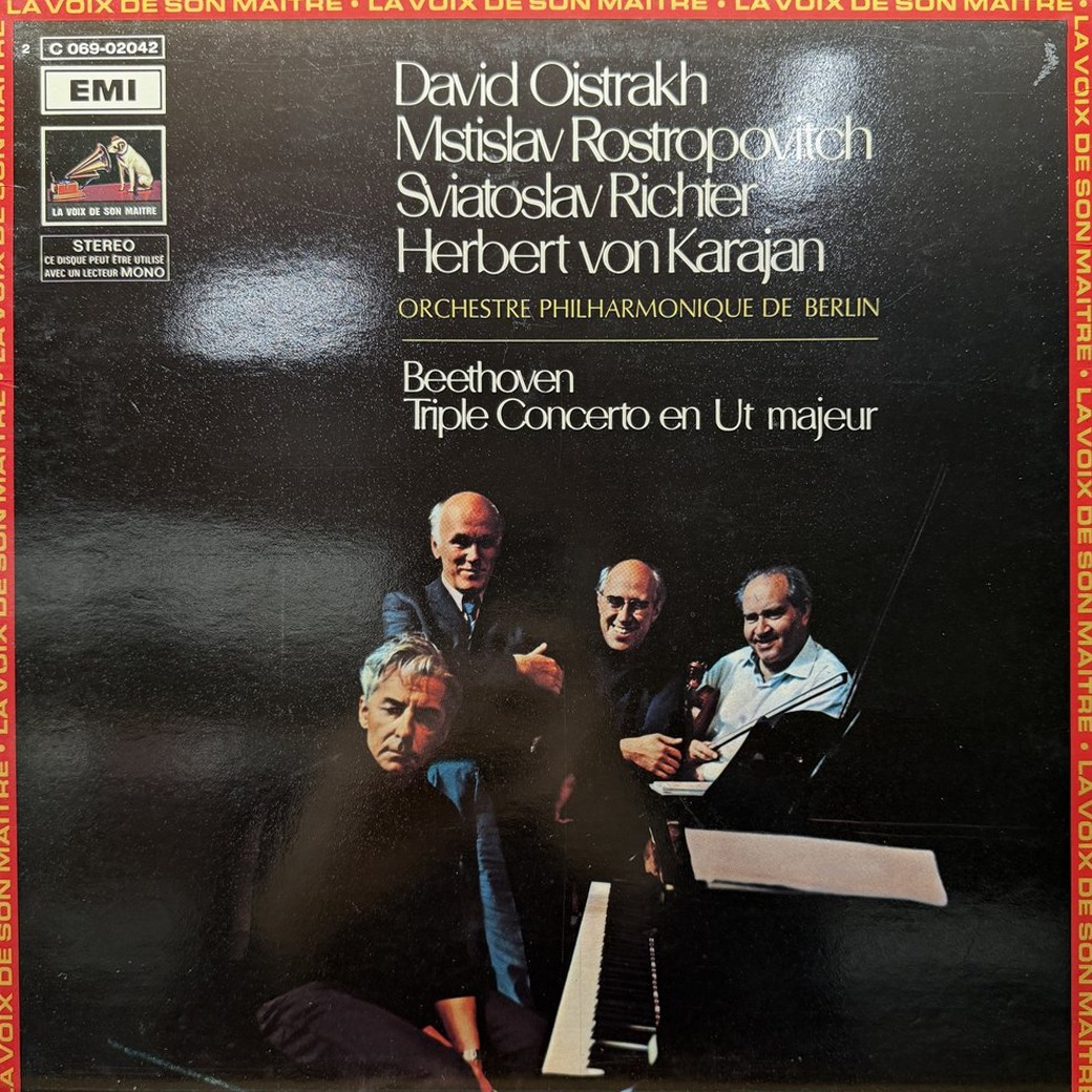 Ludwig van Beethoven - David Oistrakh, Mstislav Rostropovitch, Sviatoslav Richter, Herbert von Karajan, Berliner Philharmoniker 〈Triple Concerto En Ut Majeur, Op. 56〉 자켓