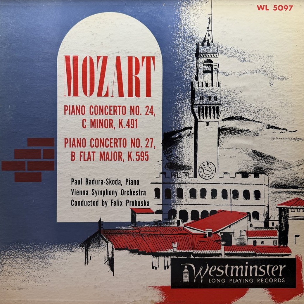 Wolfgang Amadeus Mozart, Paul Badura-Skoda, Vienna Symphony Orchestra, Felix Prohaska 〈Piano Concerto No. 24, C Minor, K.491 / Piano Concerto No. 27, B Flat Major, K.595〉 자켓