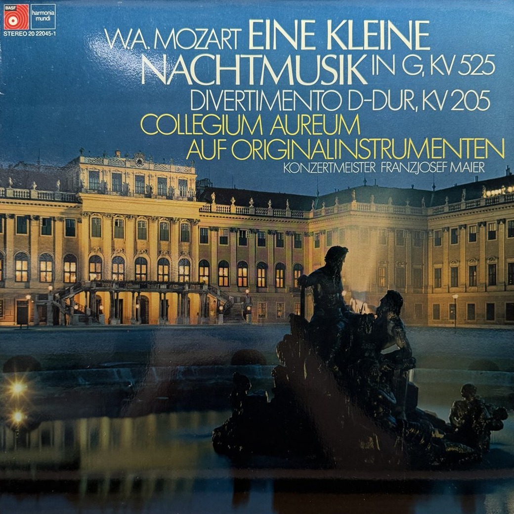 W.A. Mozart, Collegium Aureum Auf Originalinstrumenten, Franzjosef Maier 〈Eine Kleine Nachtmusik In G, KV 525 / Divertimento D-dur KV 205〉 자켓