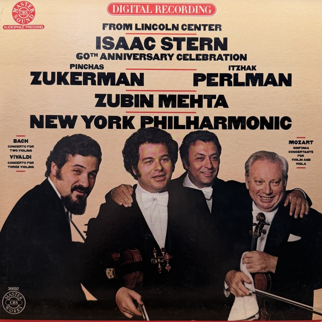 Isaac Stern / Pinchas Zukerman / Itzhak Perlman / Zubin Mehta / New York Philharmonic 〈Isaac Stern 60th Anniversary Celebration〉 자켓