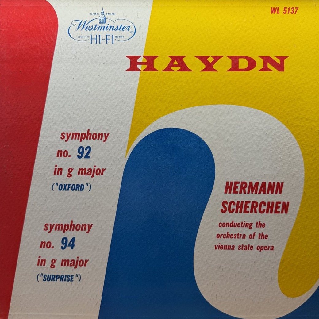 Haydn, Hermann Scherchen Conducting The Orchestra Of The Vienna State Opera 〈Symphony No. 92 In G Major ("Oxford") / Symphony No. 94 In G Major ("Surprise")〉 자켓
