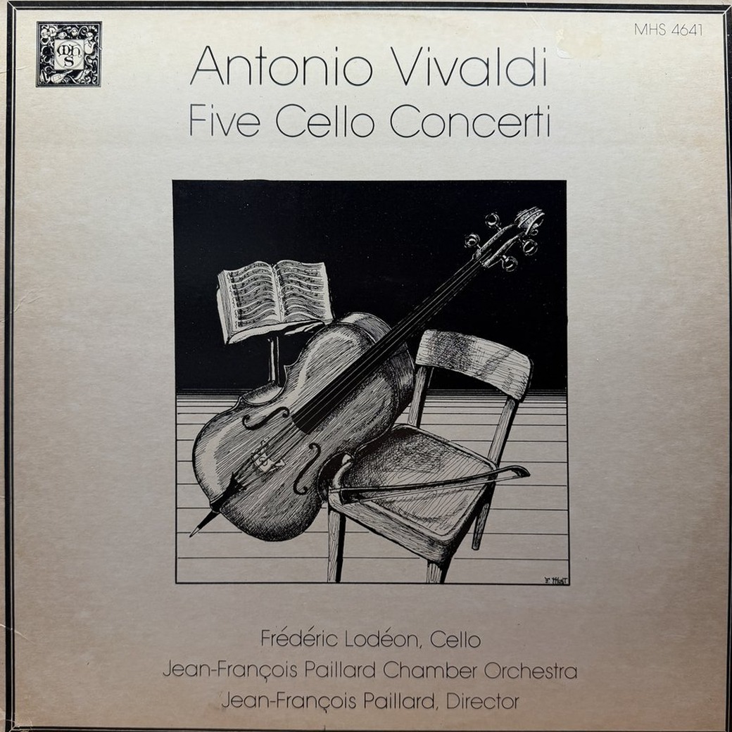 Antonio Vivaldi, Frédéric Lodéon, Jean-François Paillard Chamber Orchestra, Jean-François Paillard 〈Five Cello Concerti〉 자켓