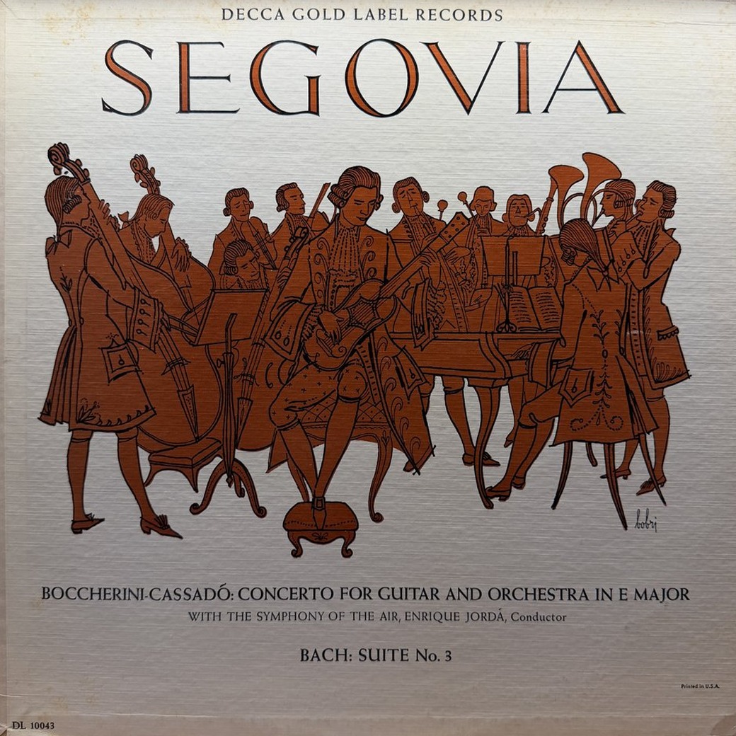 Segovia - Boccherini, Cassadó, Bach - Enrique Jordá And Symphony Of The Air 〈Concerto For Guitar And Orchestra In E Major / Bach Suite No.3〉 자켓