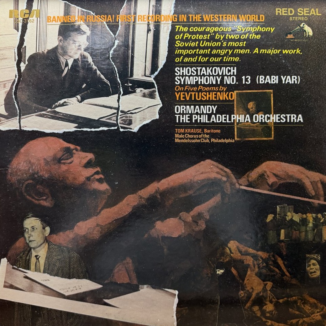 Shostakovich, Ormandy, The Philadelphia Orchestra, Tom Krause, Male Chorus Of The Mendelssohn Club, Philadelphia 〈Symphony No. 13 (Babi Yar) (On Five Poems By Yevtushenko)〉 자켓