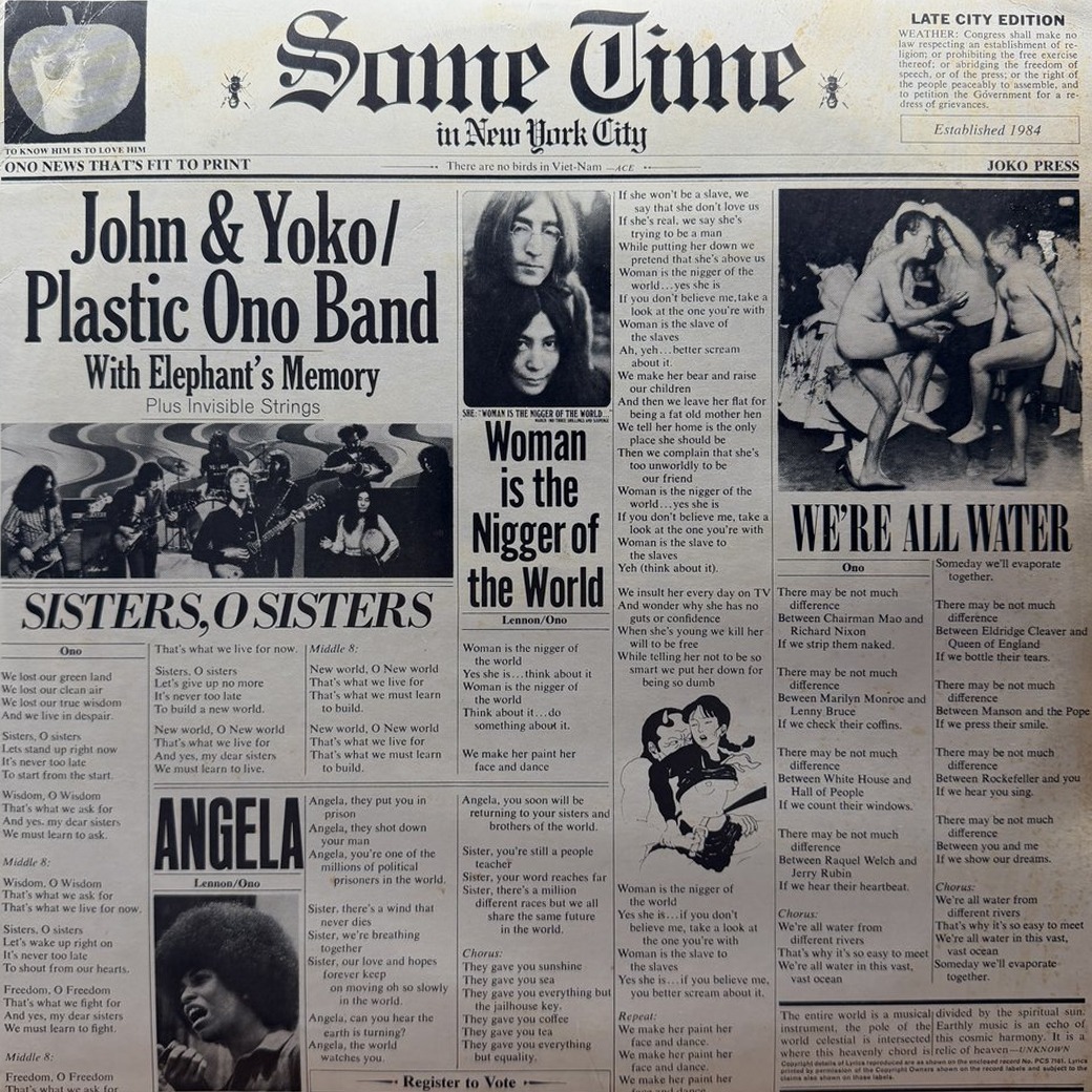 John & Yoko / Plastic Ono Band With Elephant's Memory Plus Invisible Strings 〈Some Time In New York City〉 자켓