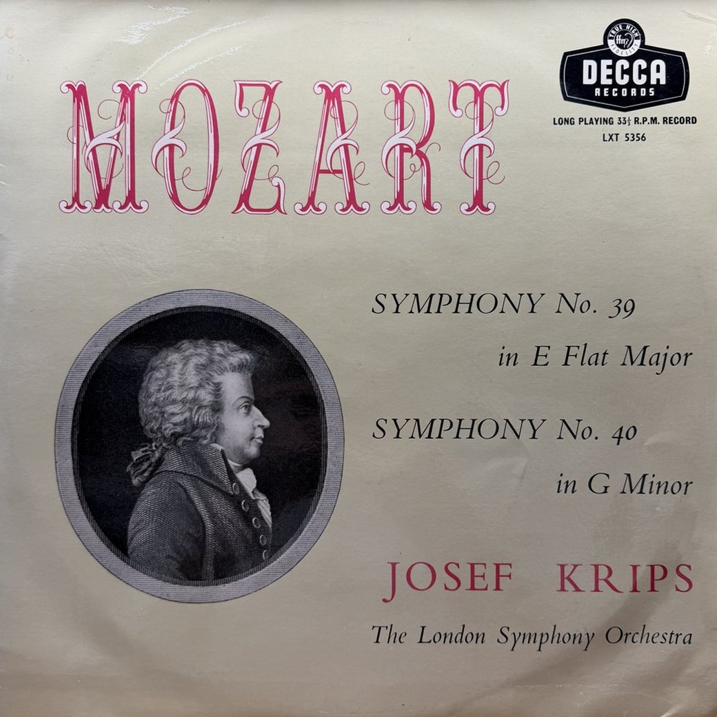 Mozart, The London Symphony Orchestra, Josef Krips 〈Symphony No. 39, Symphony No. 40〉 자켓