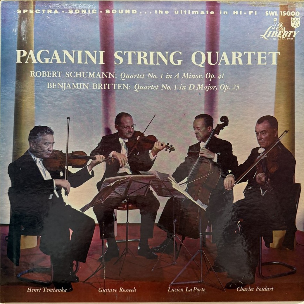 Robert Schumann / Benjamin Britten, Paganini String Quartet 〈Quartet No. 1 In A Minor, Op. 41 / Quartet No. 1 In D Major, Op. 25〉 자켓