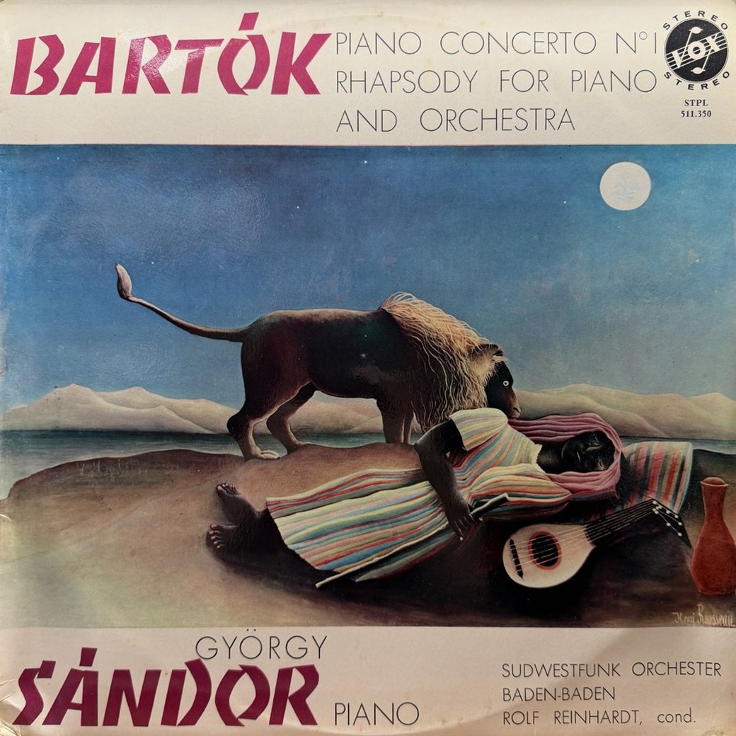 Bartók - György Sándor, Südwestfunkorchester Baden-Baden, Rolf Reinhardt 〈Piano Concerto No.1, Rhapsody For Piano And Orchestra〉 자켓