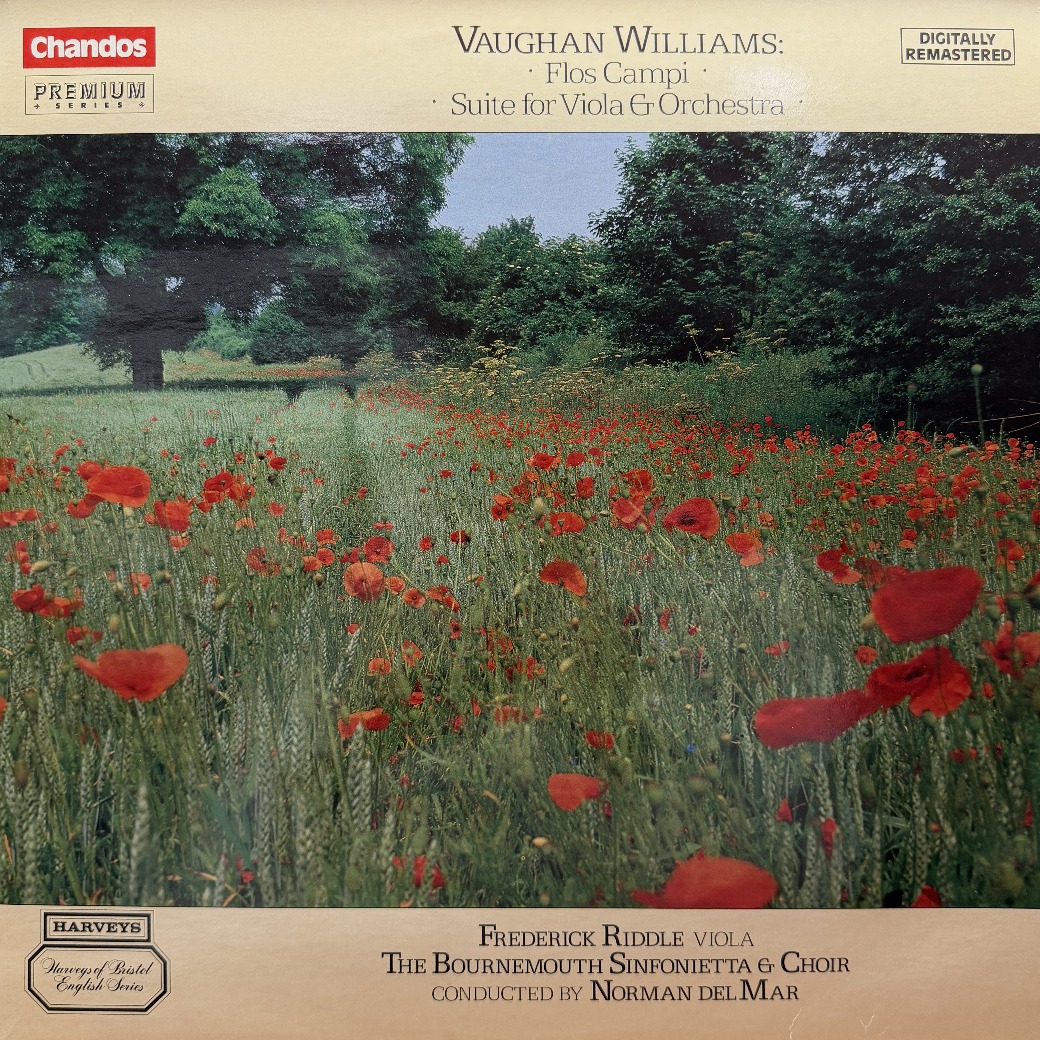 Ralph Vaughan Williams, Frederick Riddle, The Bournemouth Sinfonietta, Norman Del Mar 〈Flos Campi - Suite For Viola & Orchestra〉 자켓